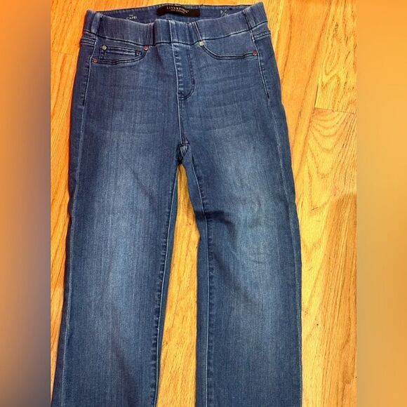 Liverpool size 2 jeggings cropped blue capri cuffed jeans - Picture 1 of 5